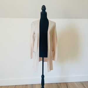 ATM Cashmere open cardigan light light pink/creamy color NWOT